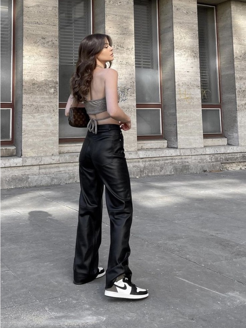 Black Faux Leather pants jeans vinyl